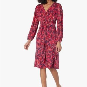 London Times Woman's Smocked Empire Waist Fit and Flare Dress